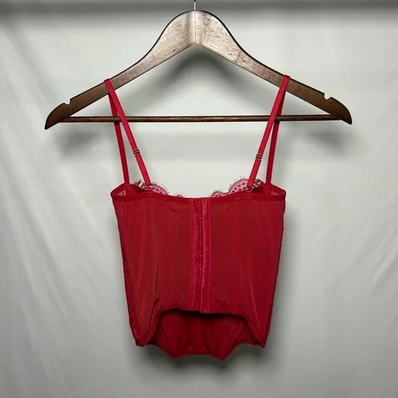 Urban Outfitters Out From Under Modern Love Corset Top Sz Small Red - Picture 2 of 9
